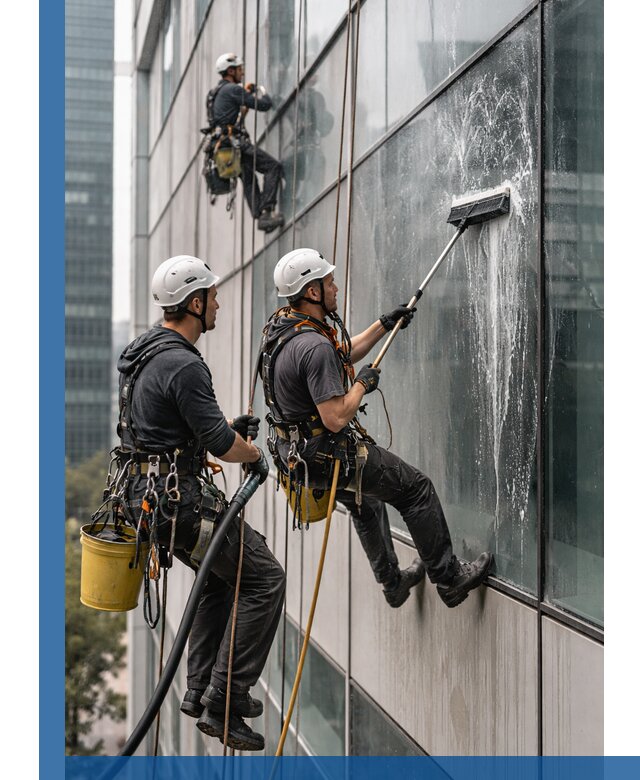 Профессиональная высотная мойка фасадов зданий в Дальнегорске
