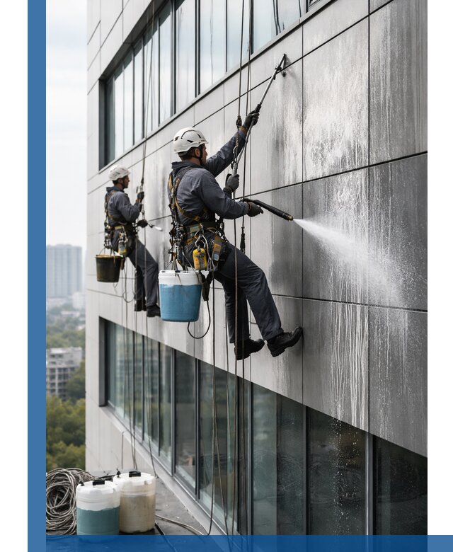 Профессиональная мойка вентилируемых фасадов в Дальнегорске