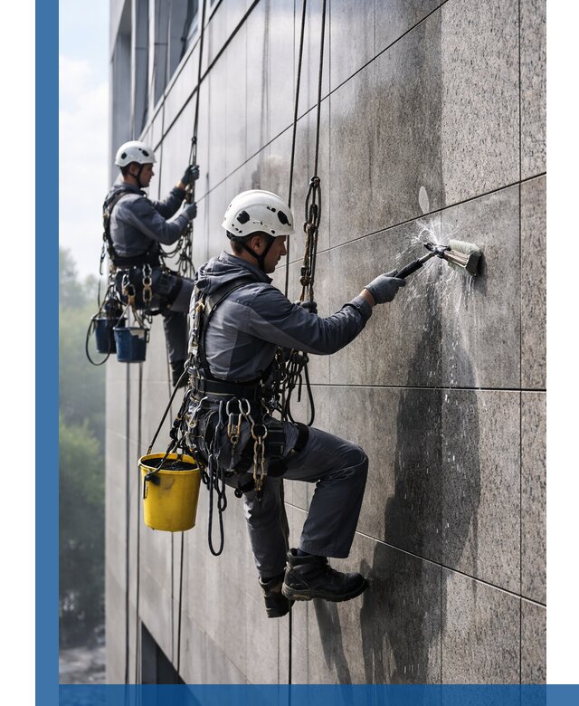 Профессиональная мойка фасада из керамогранита в Дальнегорске