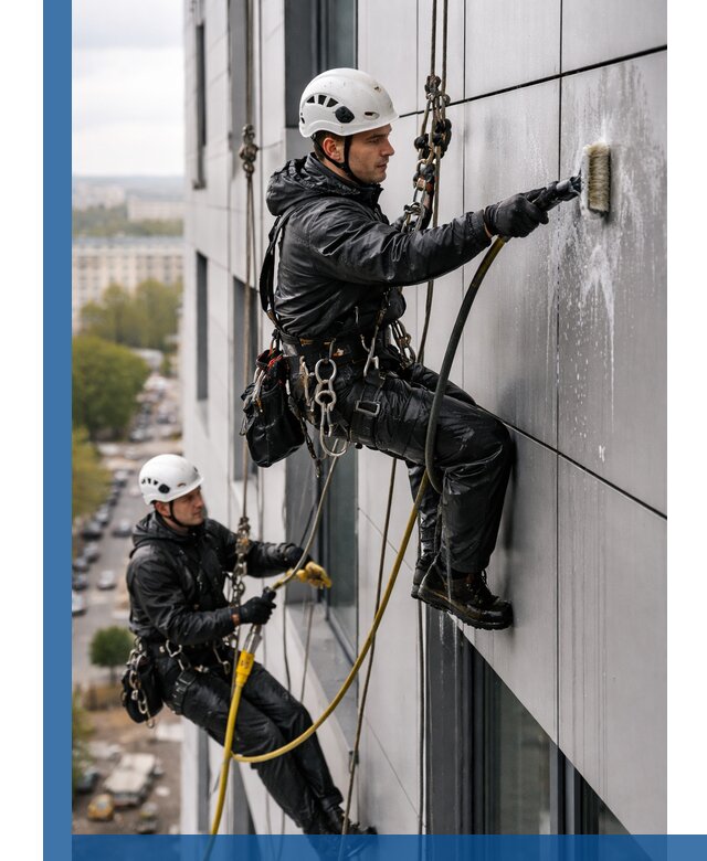 Профессиональная мойка фасада из композита в Дальнегорске