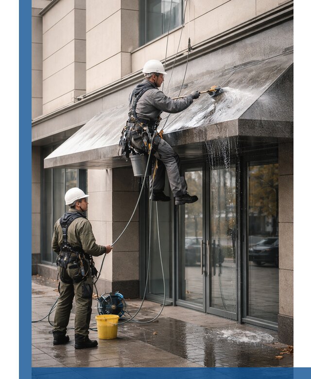 Профессиональная мойка козырьков и навесов в Дальнегорске