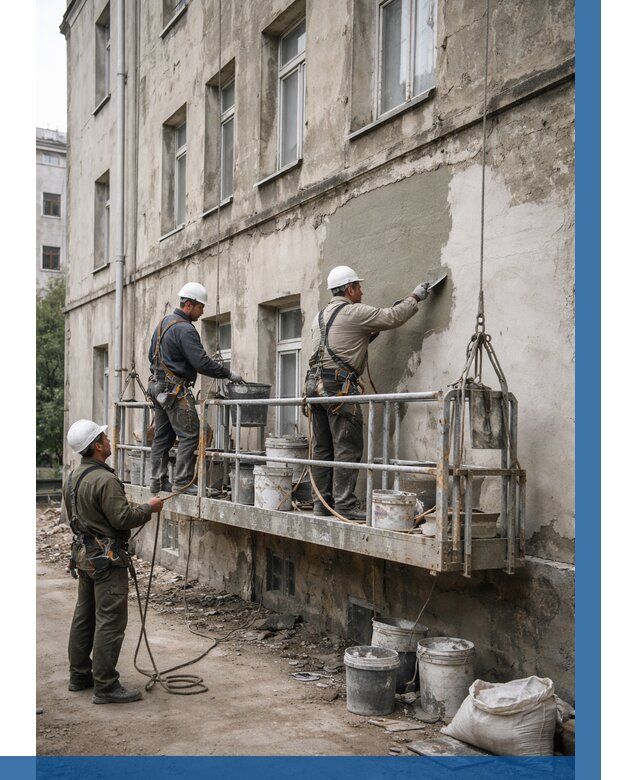 Капитальный ремонт фасада в Дальнегорске от 4328 р. | ВЫСОТНИК-Дль