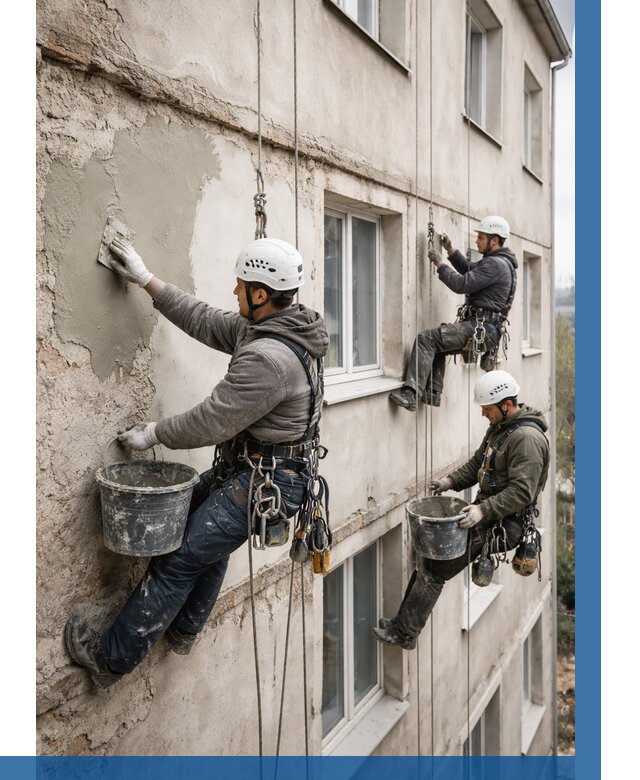 Ремонт штукатурного фасада в Дальнегорске от 773 р. под ключ | ВЫСОТНИК-Дль