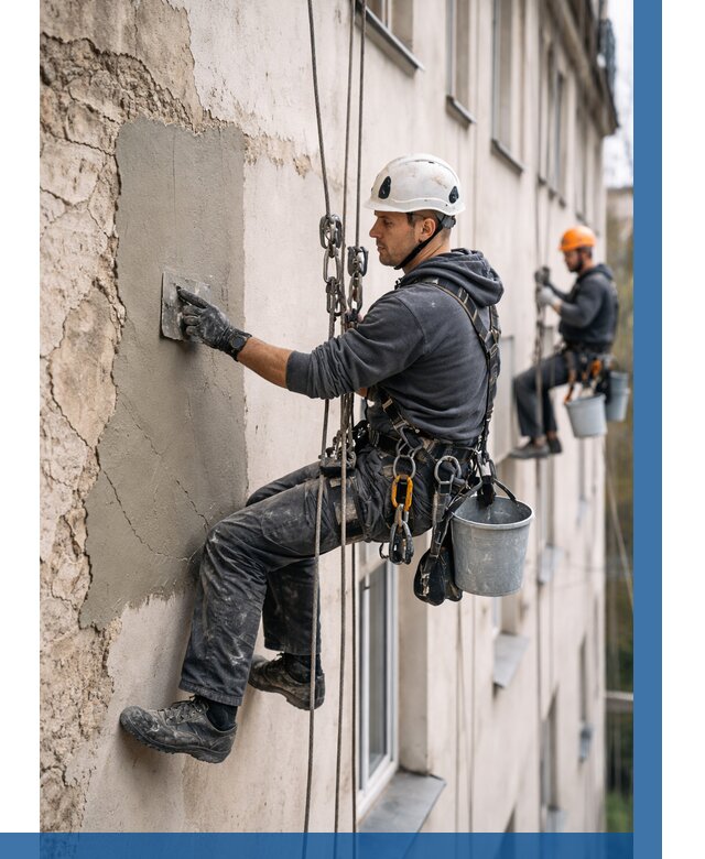 Восстановление штукатурки фасада в Дальнегорске от 1236 р. | ВЫСОТНИК-Дль