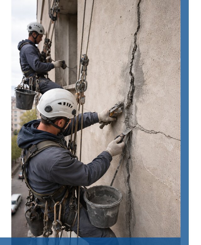 Заделка трещин на фасаде в Дальнегорске от 927 р. | ВЫСОТНИК-Дль