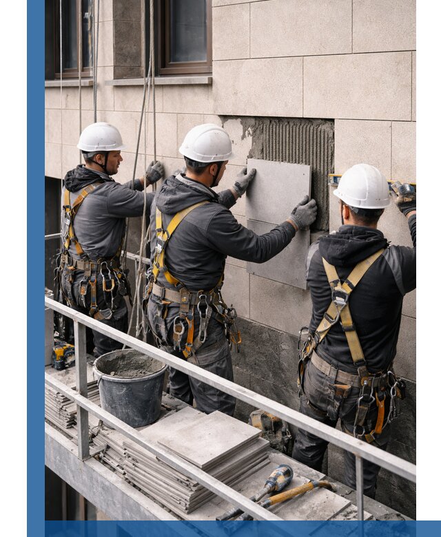 Ремонт облицовки фасада плиткой в Дальнегорске с гарантией