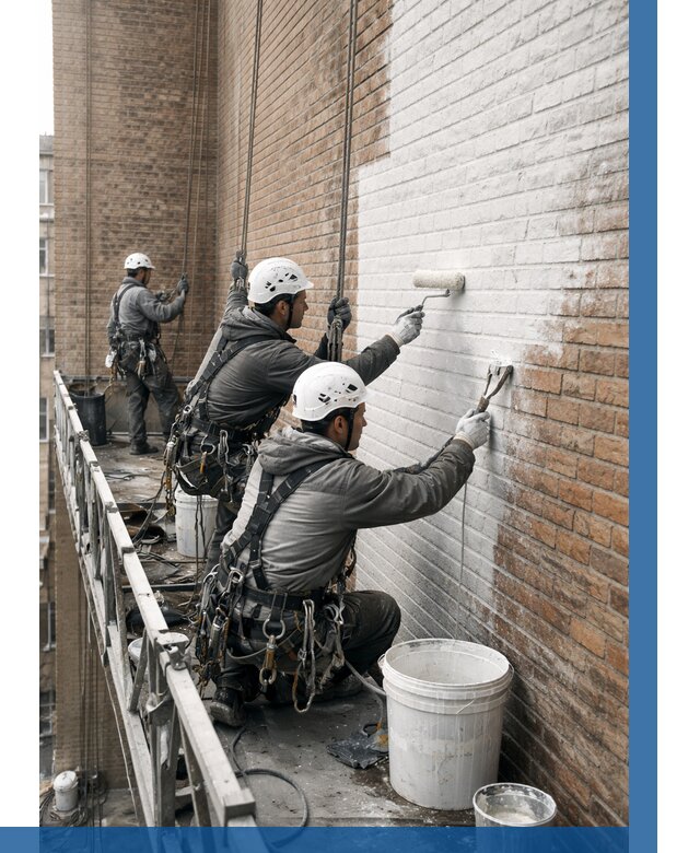 Покраска кирпичного фасада в Дальнегорске от 361 р. | ВЫСОТНИК-Дль