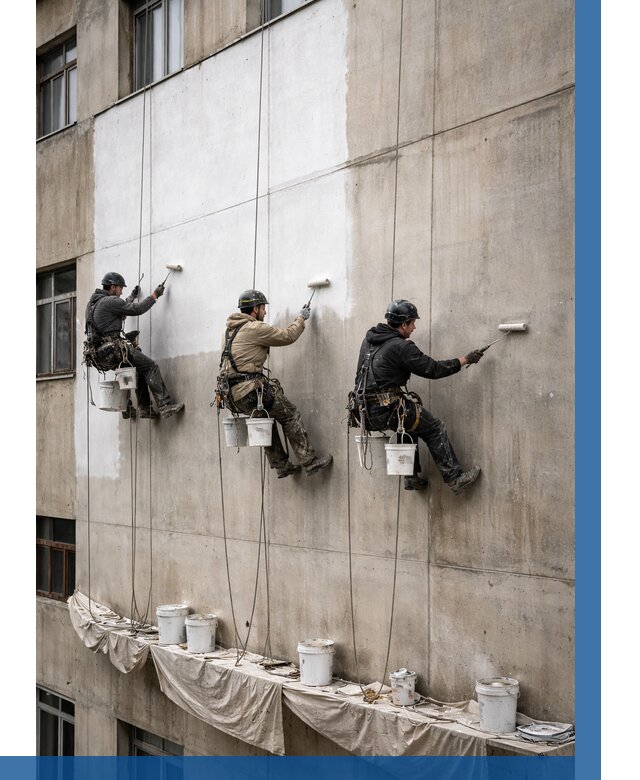 Покраска бетонного фасада в Дальнегорске от 361 р за м2 | ВЫСОТНИК-Дль