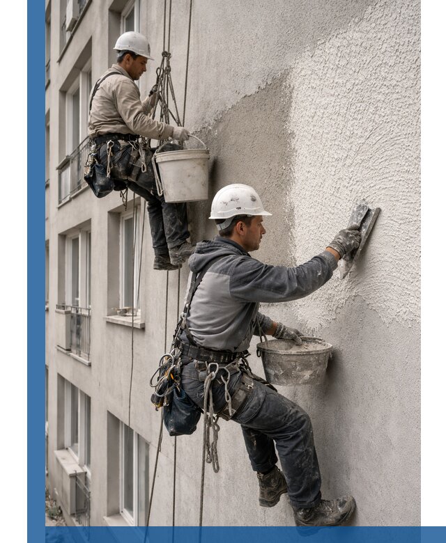 Нанесение декоративной штукатурки короед на фасад в Дальнегорске