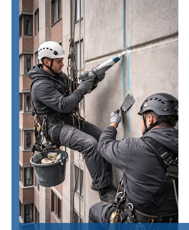 Вторичная герметизация швов фасада и кровли в Дальнегорске