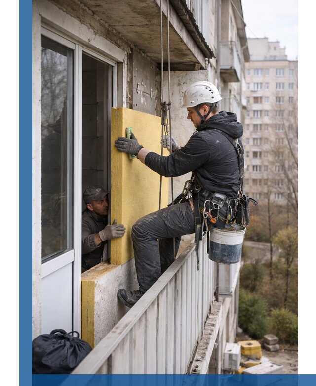 Профессиональное утепление балкона снаружи в Дальнегорске под ключ