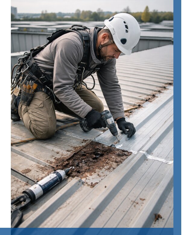 Ремонт профнастила на кровле в Дальнегорске от 721 р. | ВЫСОТНИК-Дль