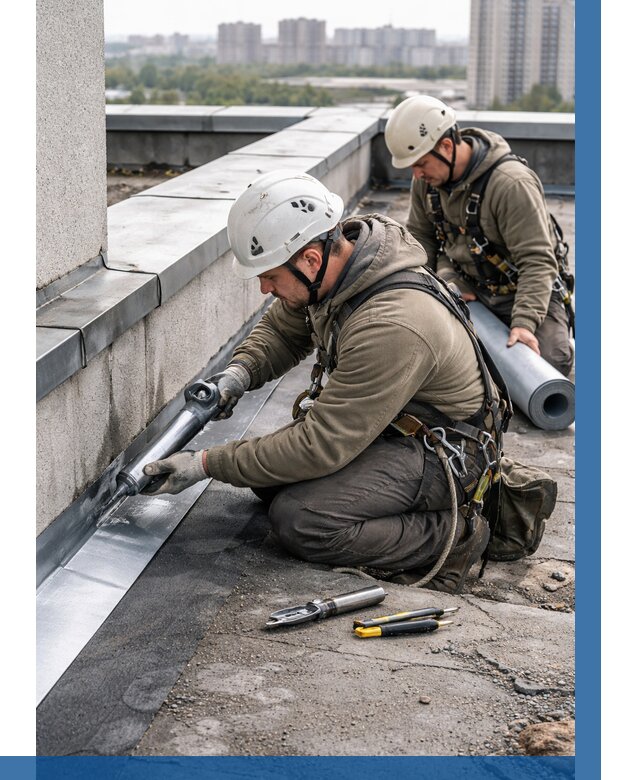 Ремонт кровельных примыканий в Дальнегорске от 1236 р. | ВЫСОТНИК-Дль