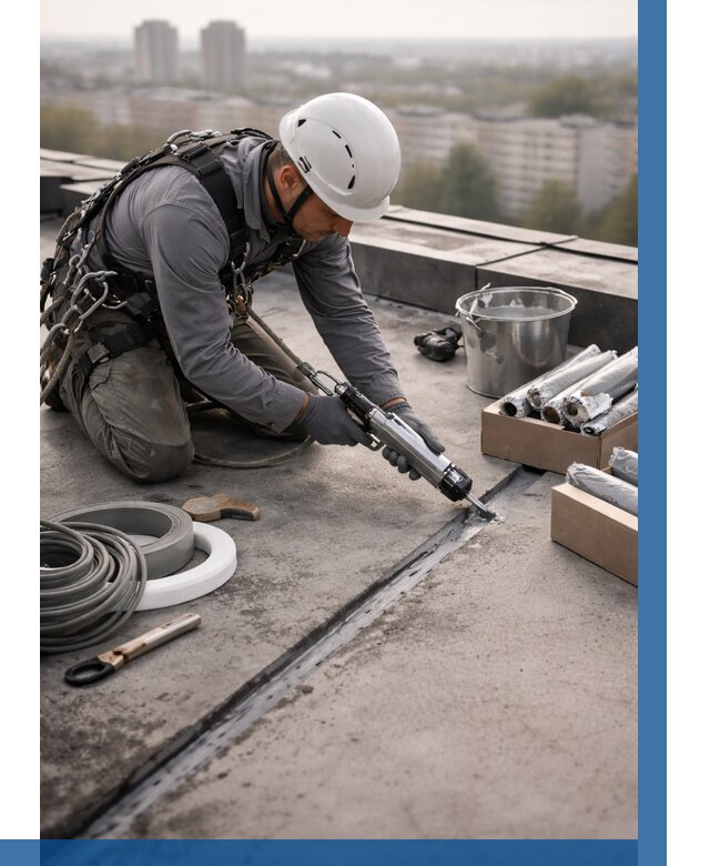 Герметизация швов кровли в Дальнегорске от 464 р./м2 | ВЫСОТНИК-Дль