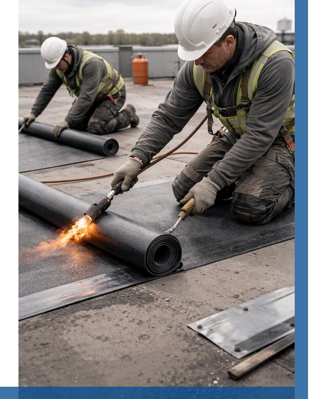 Монтаж наплавляемой кровли в Дальнегорске от 876 р. — ВЫСОТНИК-Дль