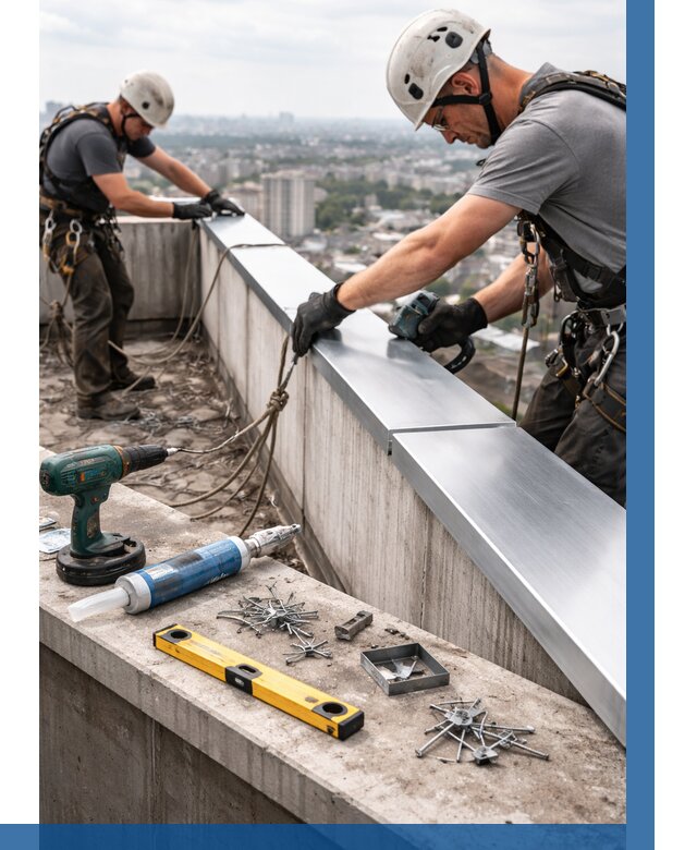 Монтаж парапетных крышек в Дальнегорске от 824 р. | ВЫСОТНИК-Дль