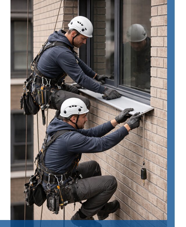 Монтаж оконных отливов под ключ в Дальнегорске от 3606 р. | ВЫСОТНИК-Дль