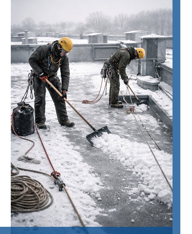 Очистка крыши от снега в Дальнегорске от 7728 р. | ВЫСОТНИК-Дль