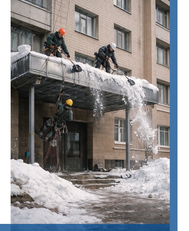 Очистка козырьков от снега в Дальнегорске от 3606 р. | ВЫСОТНИК-Дль