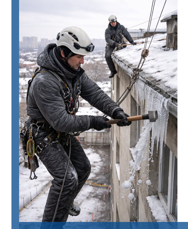 Сбивание и удаление сосулек с крыши в Дальнегорске безопасно