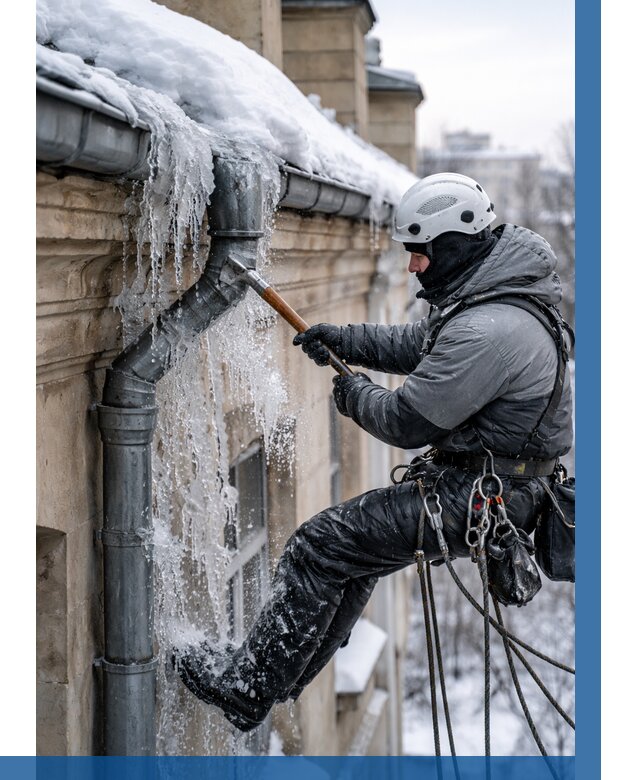 Очистка водостоков от льда в Дальнегорске от 3606 р. | ВЫСОТНИК-Дль