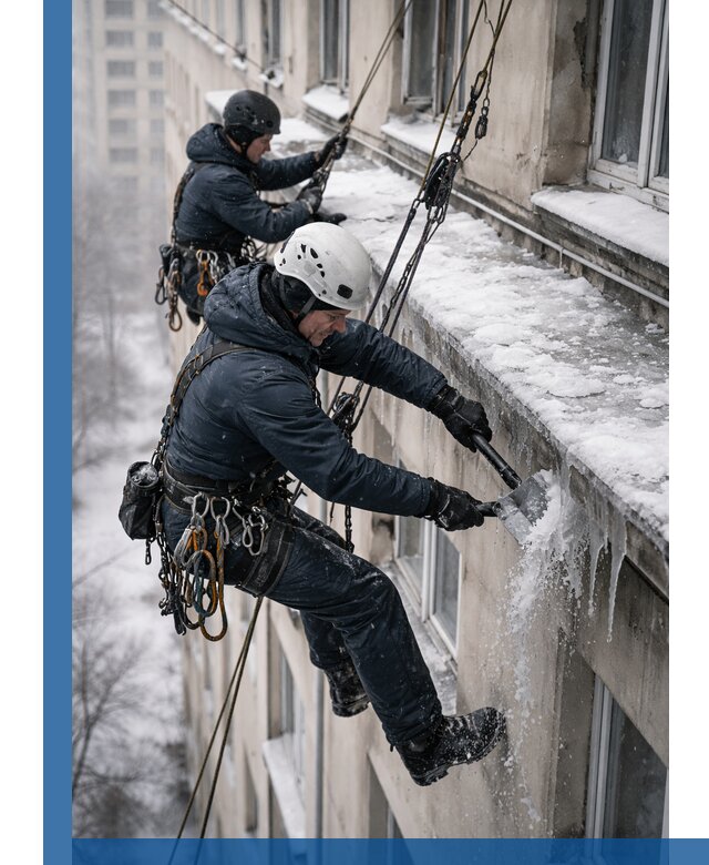 Удаление наледи и сосулек с карнизов в Дальнегорске профессионально