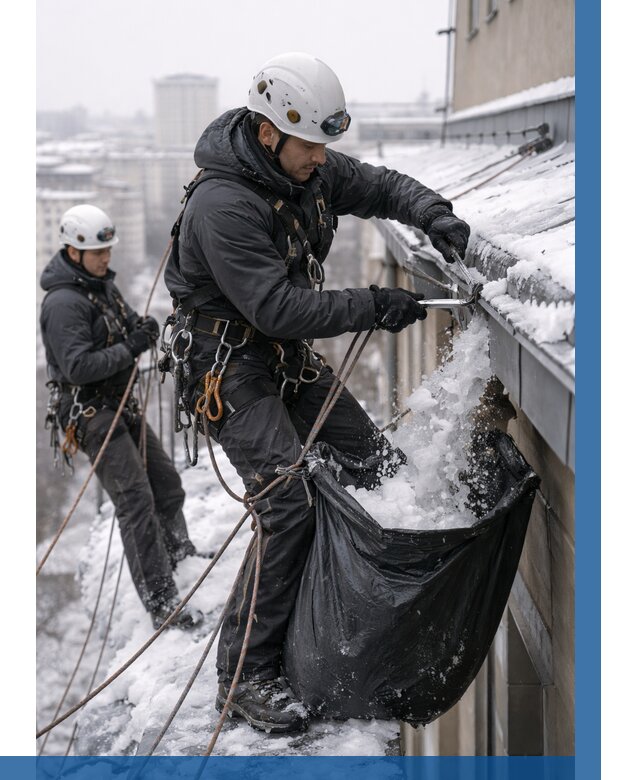 Аварийная очистка крыши в Дальнегорске под ключ от 309 р. | ВЫСОТНИК-Дль