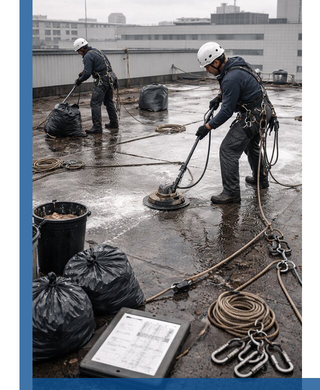 Плановая очистка кровли по графику в Дальнегорске для безопасности