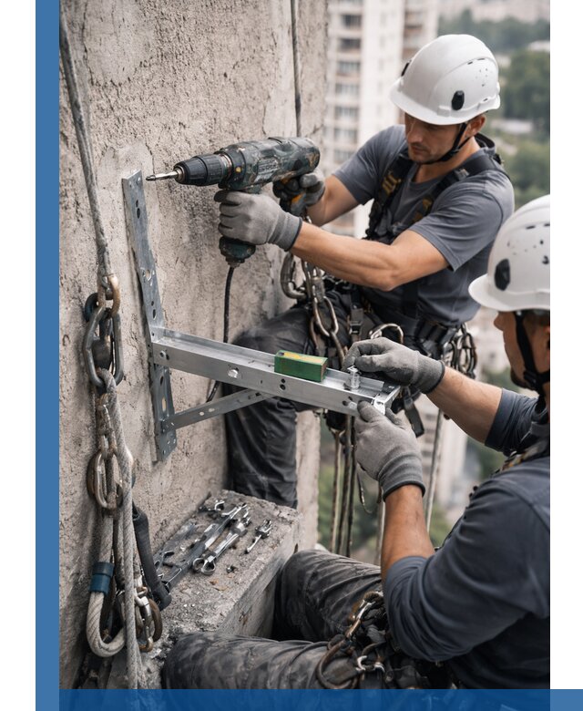 Установка кронштейнов кондиционера и крепежа в Дальнегорске