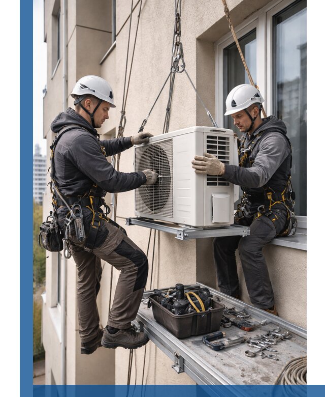 Перенос внешнего блока кондиционера в Дальнегорске с монтажом и крепежом