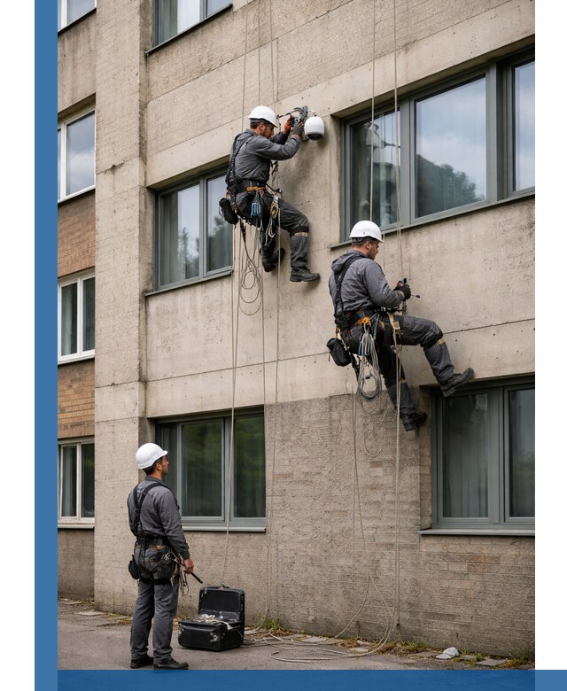 Монтаж фасадных камер видеонаблюдения в Дальнегорске под ключ