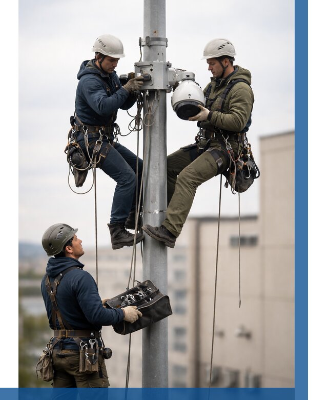 Установка видеокамер на мачте в Дальнегорске от 8758 р. | ВЫСОТНИК-Дль