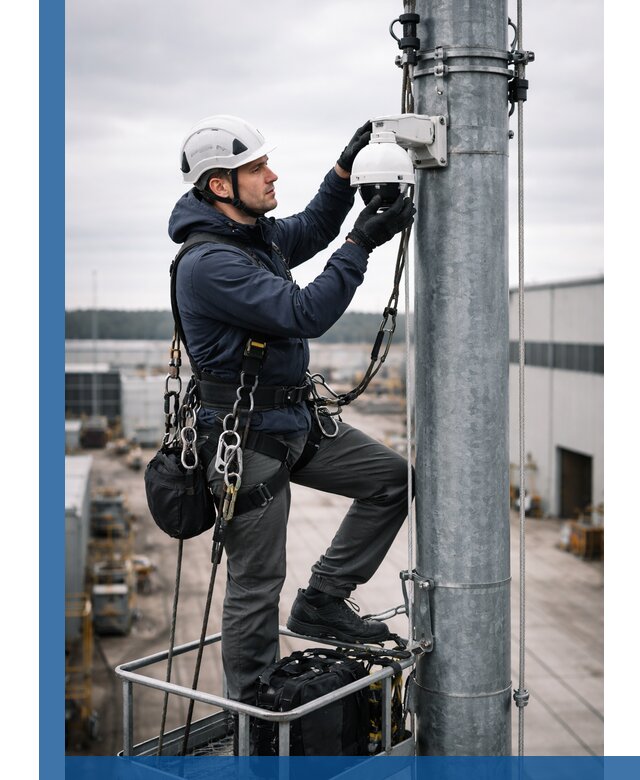 Профессиональная установка видеокамер на мачте в Дальнегорске