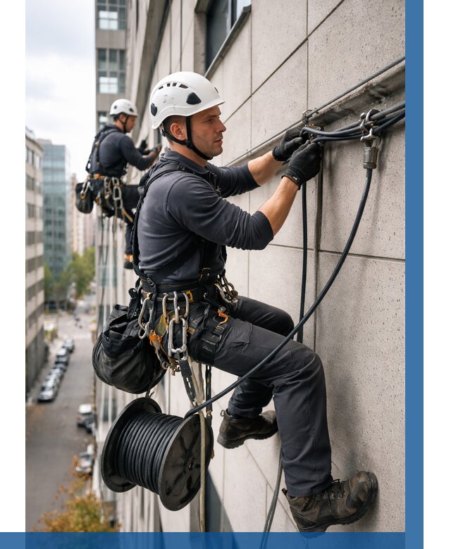 Прокладка кабеля по фасаду в Дальнегорске от 361 р. | ВЫСОТНИК-Дль