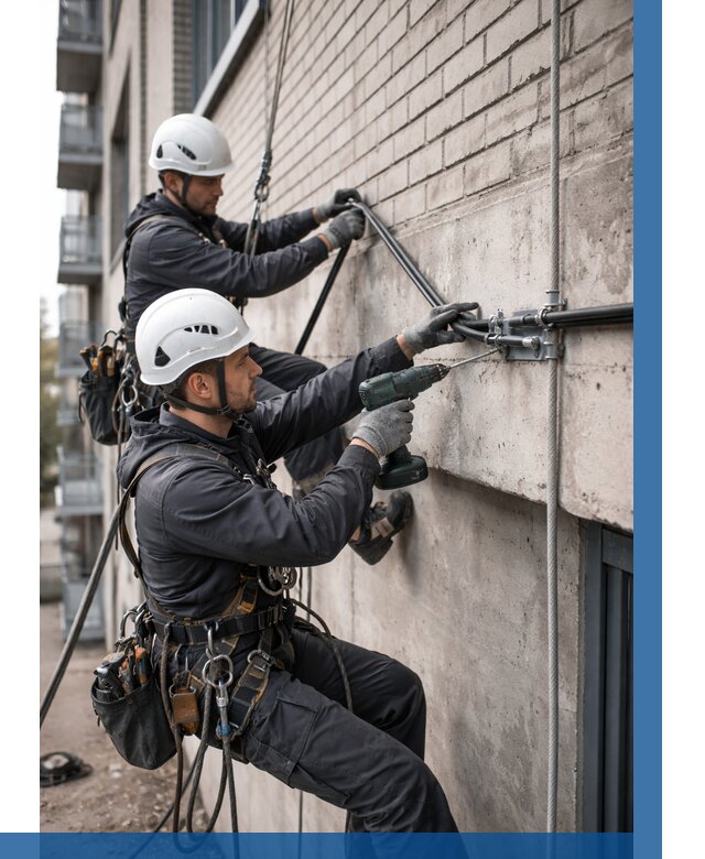 Крепление кабеля на фасаде в Дальнегорске от 361 р. | ВЫСОТНИК-Дль