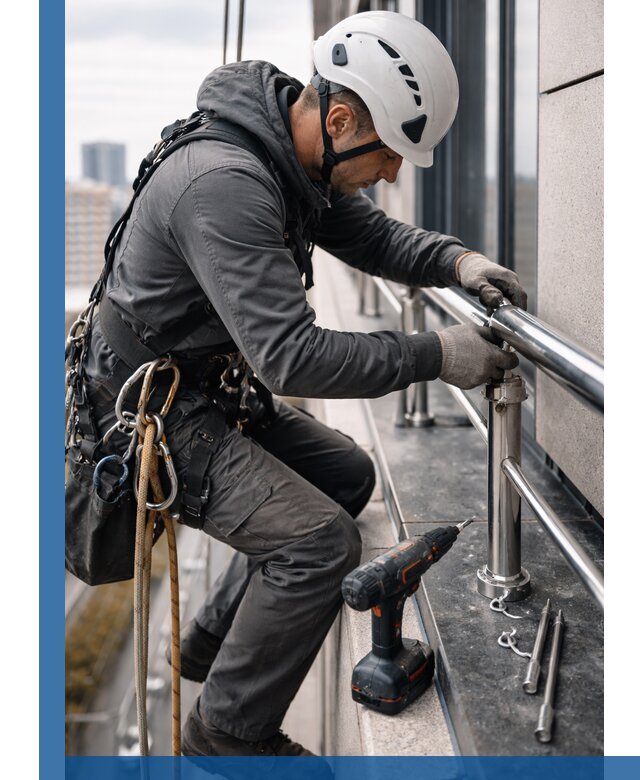 Монтаж ограждений на высоте в Дальнегорске для зданий и конструкций