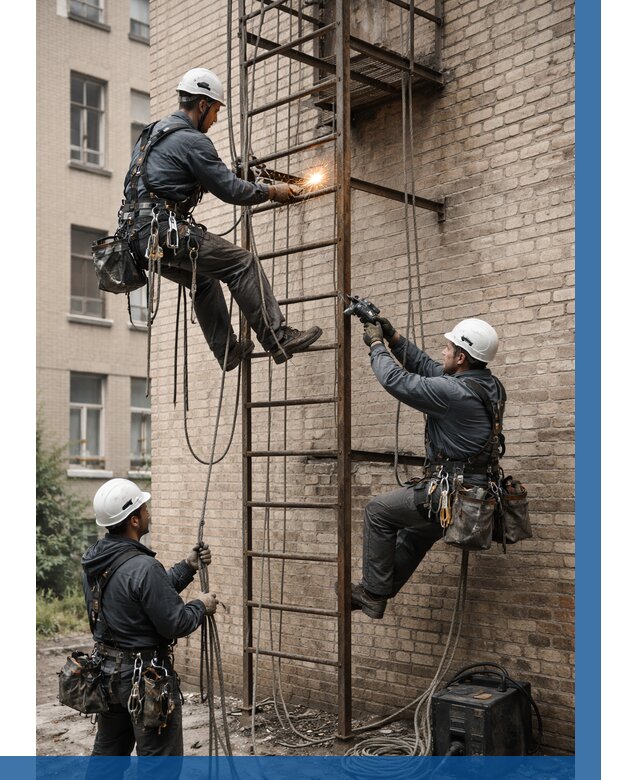 Ремонт пожарной лестницы в Дальнегорске от 7728 р. | ВЫСОТНИК-Дль