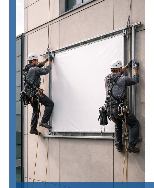 Монтаж наружной рекламной вывески в Дальнегорске под ключ