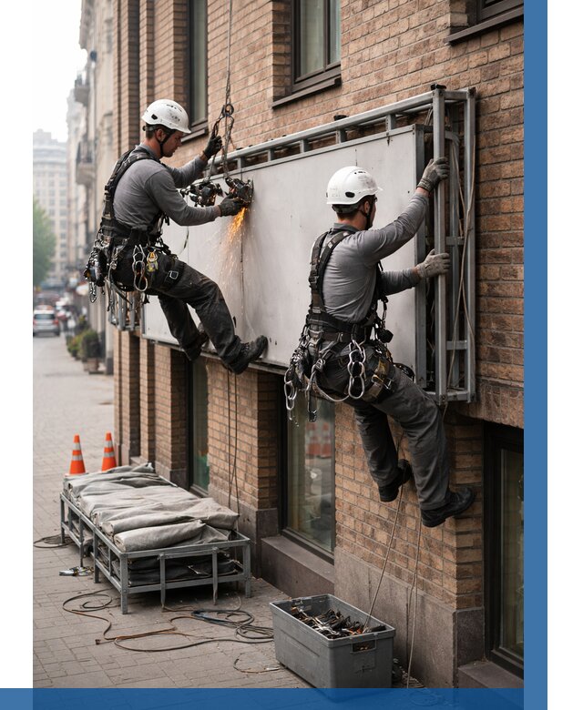 Демонтаж рекламной вывески в Дальнегорске от 6698 р. | ВЫСОТНИК-Дль