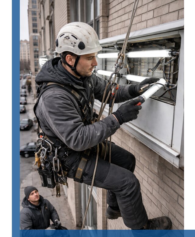 Профессиональная замена ламп в наружной вывеске в Дальнегорске