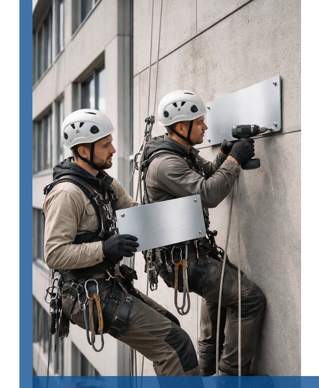 Монтаж табличек и указателей в Дальнегорске для зданий и сооружений