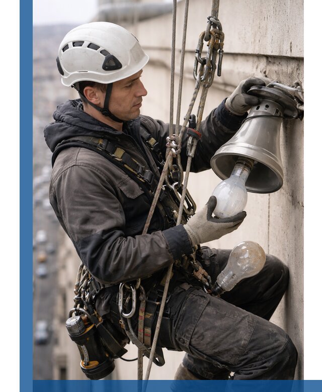 Замена ламп на высоте в Дальнегорске профессионально и быстро