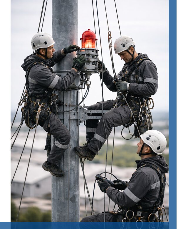 Монтаж заградительных огней в Дальнегорске от 8758 р. | ВЫСОТНИК-Дль