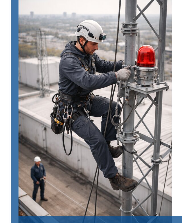 Монтаж заградительных огней и обслуживание объектов в Дальнегорске