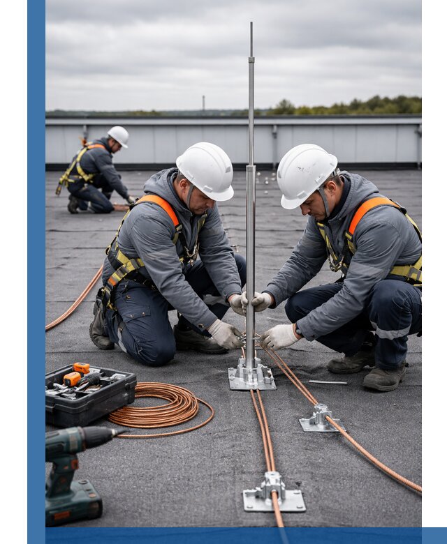 Монтаж молниезащиты на кровле в Дальнегорске под ключ с гарантией