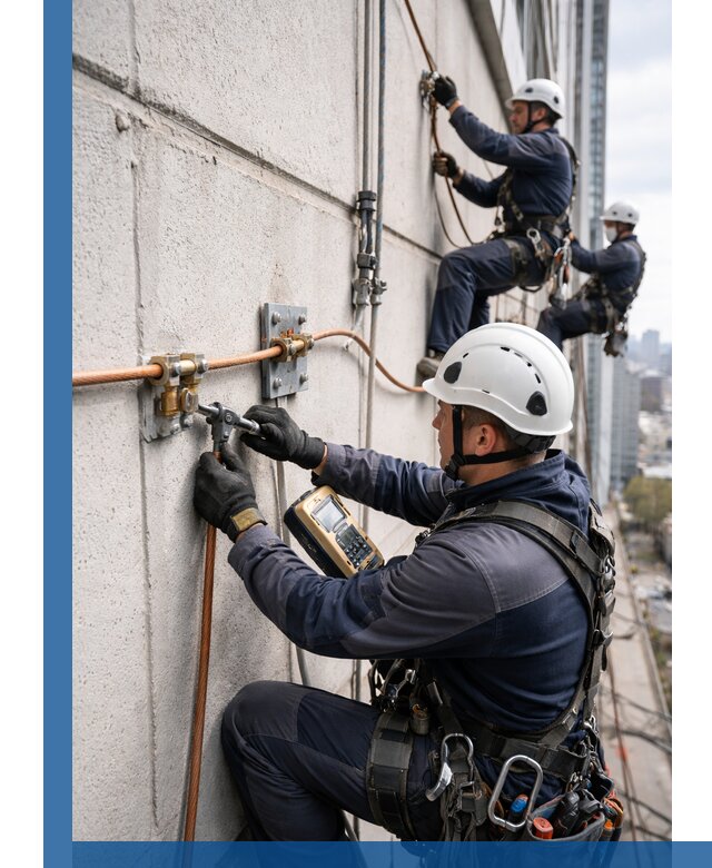 Монтаж системы заземления здания и молниезащиты в Дальнегорске