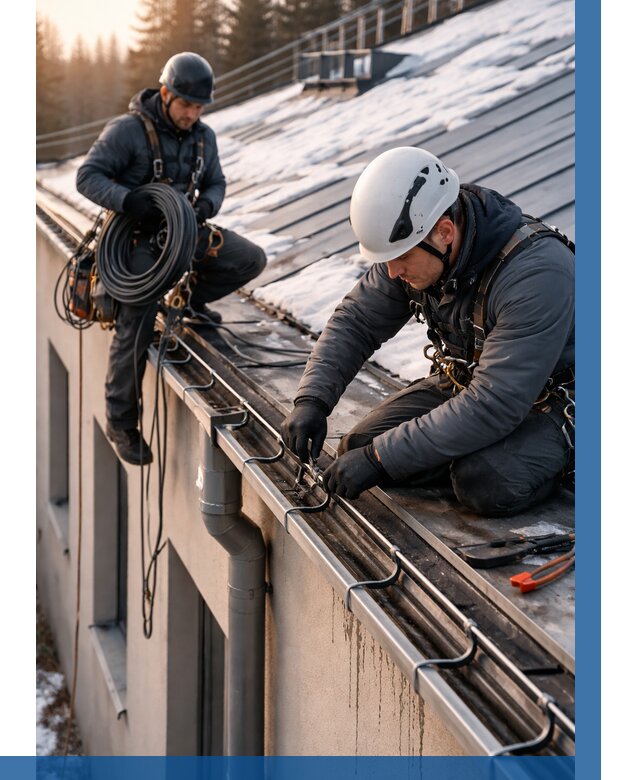 Монтаж греющего кабеля на кровле в Дальнегорске от 464 р. | ВЫСОТНИК-Дль