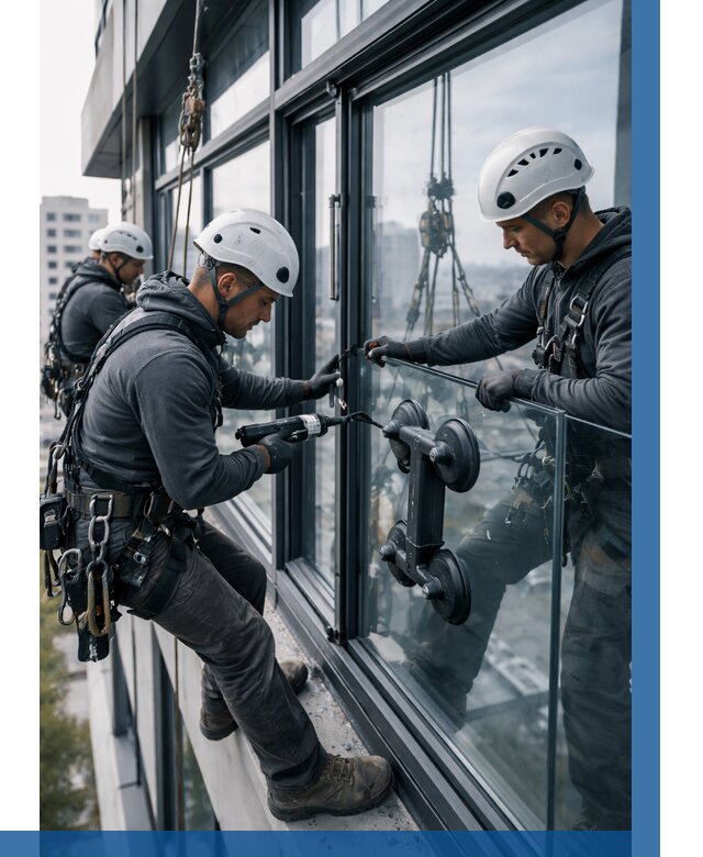 Витражное остекление зданий в Дальнегорске от 3606 р. | ВЫСОТНИК-Дль