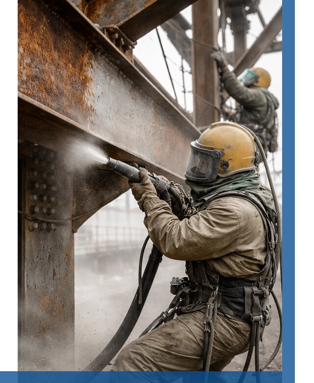 Пескоструйная очистка металлоконструкций в Дальнегорске по 618 р. ВЫСОТНИК-Дль