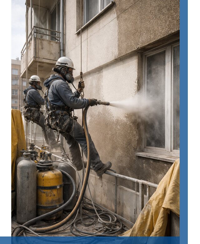 Пескоструйная очистка фасада в Дальнегорске от 670 р. | ВЫСОТНИК-Дль